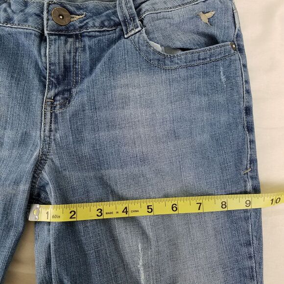 Grane Jeans Juniors 11 Blue Low Rise Bootcut Distressed Medium Wash Denim - Picture 5 of 10